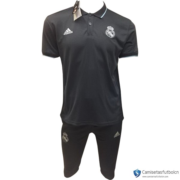 Polo Real Madrid Conjunto Completo 2017-18 Negro